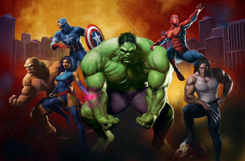 Superheroes in City — Green