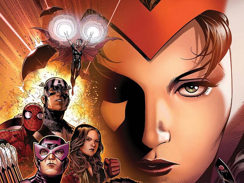 Superheroes in Comic Art — Red, Dramatic, Captain America, Spider-man