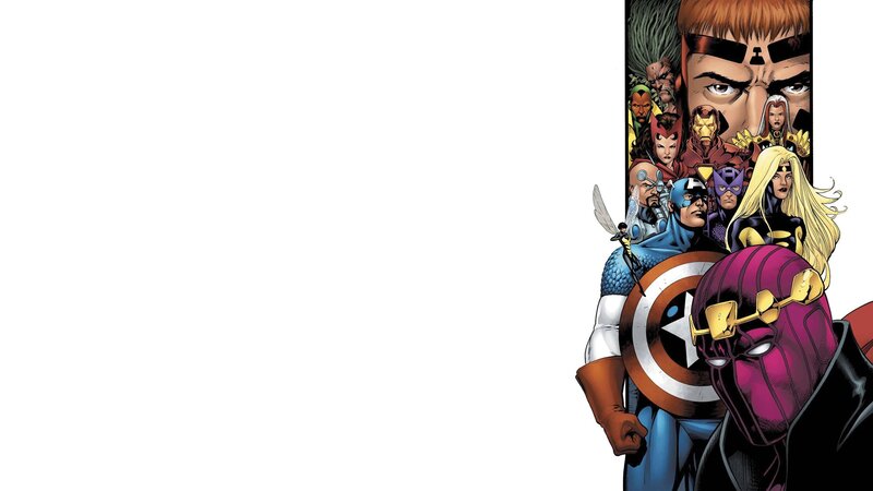 Superheroes in Comic Panel — White