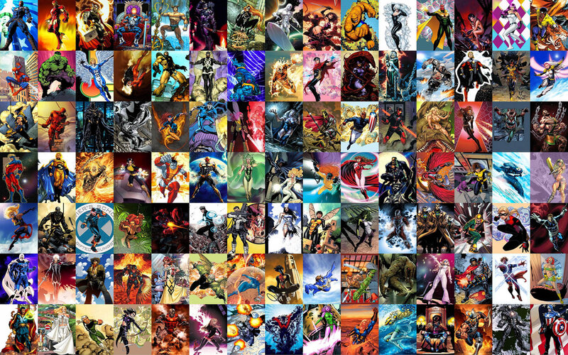 Superheroes in Comic Panels — Red, Dramatic