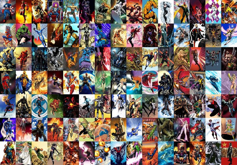 Superheroes in Comic Panels — Red