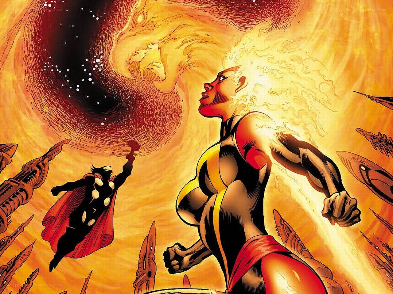 Superheroes in cosmic battle