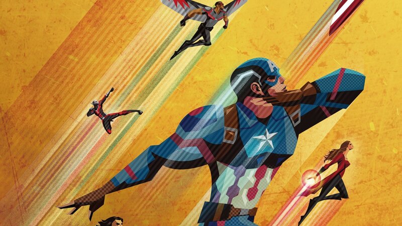 Superheroes in Flight — Yellow, Dynamic