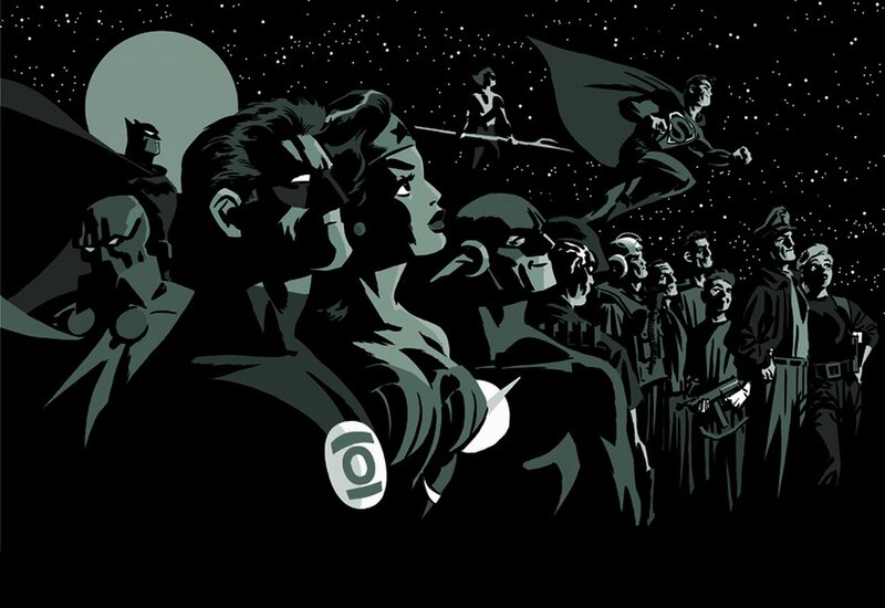 Superheroes in Formation — Black, Dramatic