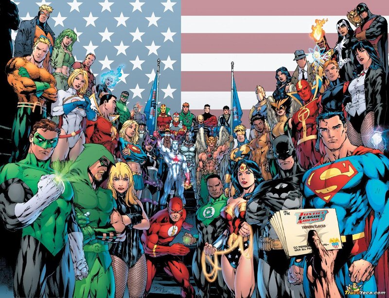 Superheroes in Group — Blue, Dramatic, Comic