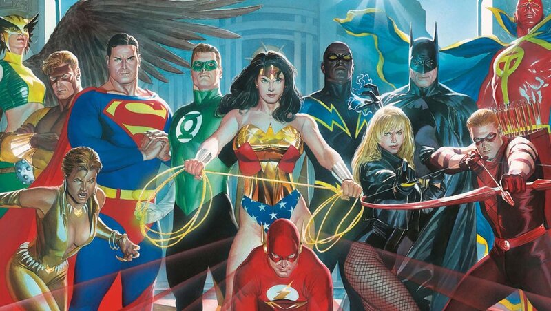 Superheroes in Group Pose — Blue