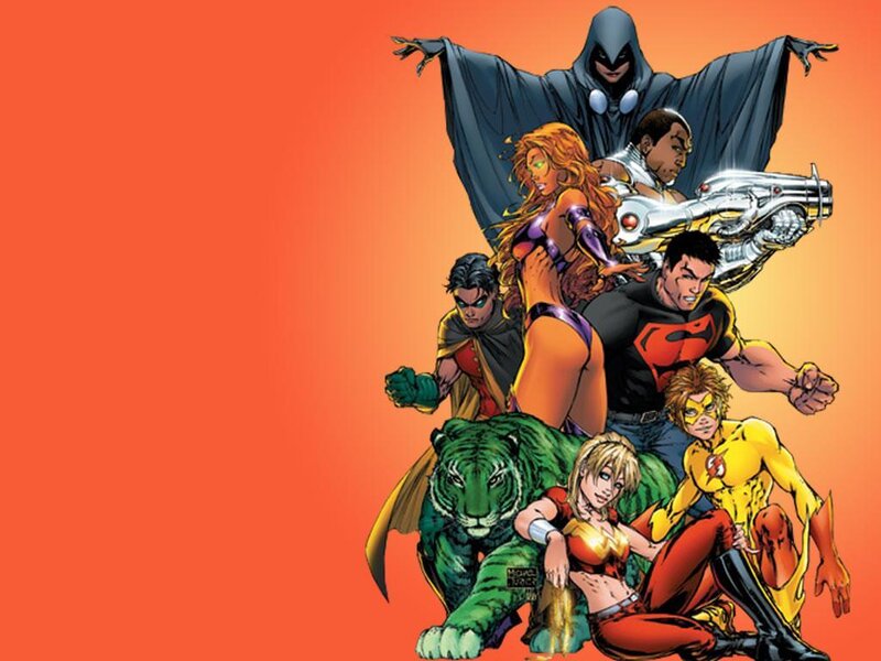 Superheroes in Group Pose — Orange