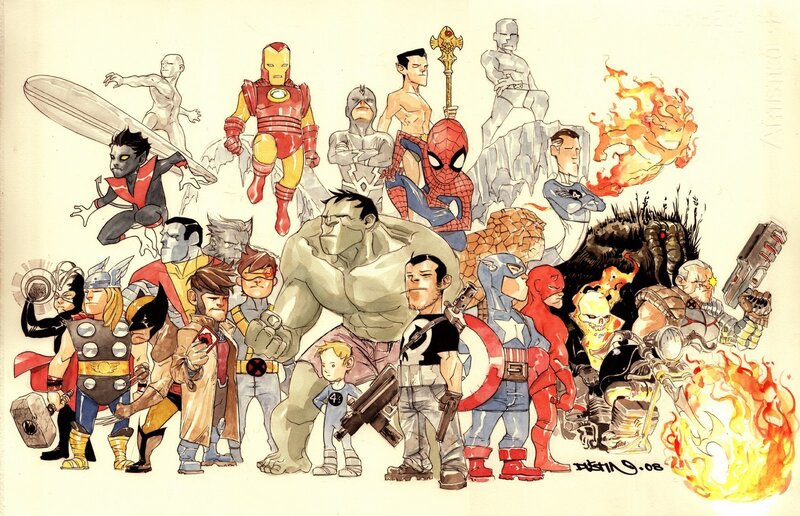 Superheroes in Group — Red, Dynamic