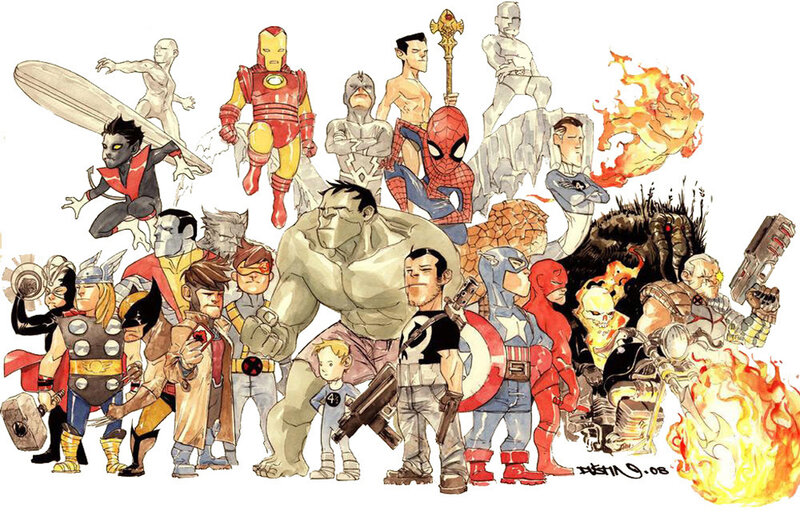 Superheroes in Group — Red