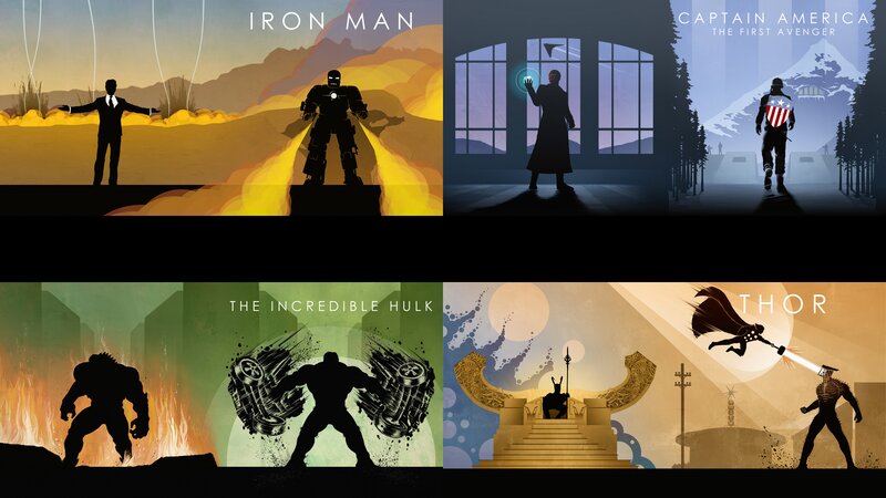 Superheroes in Silhouette — Yellow