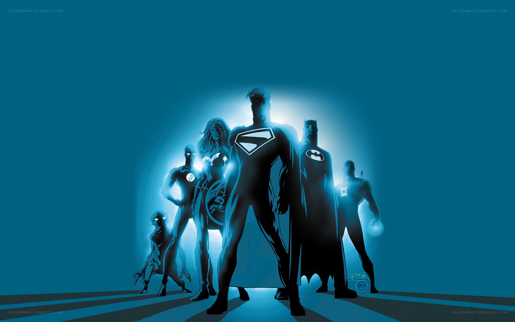 superheroes in silhouette