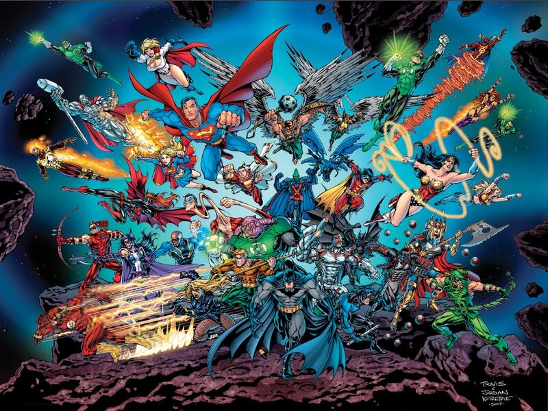 Superheroes in Space — Blue, Dramatic, Night, Comic