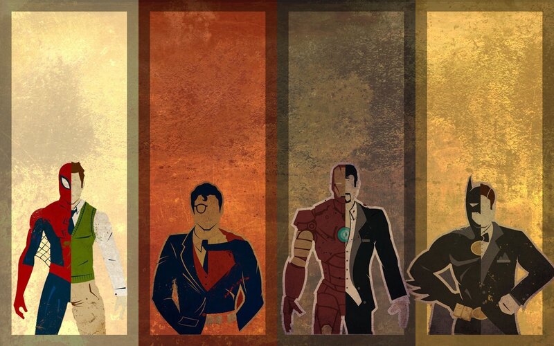 Superheroes in Split Panels — Red