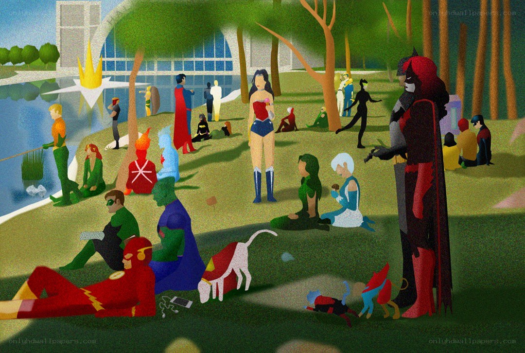 Superheroes in the park