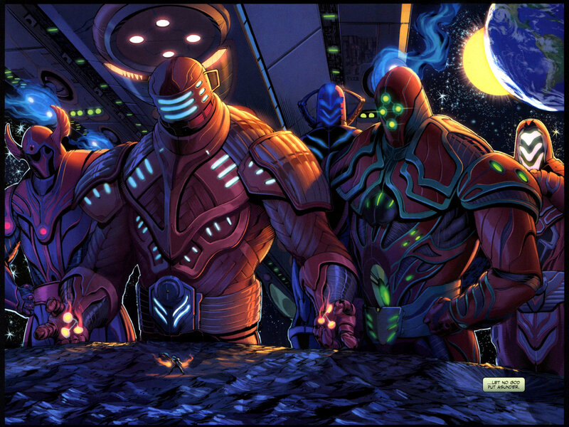 superheroes on alien planet