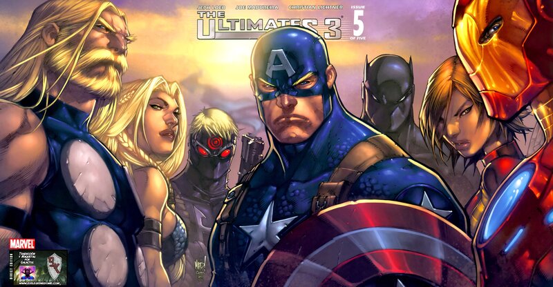 Superheroes on Comic Cover — Blue
