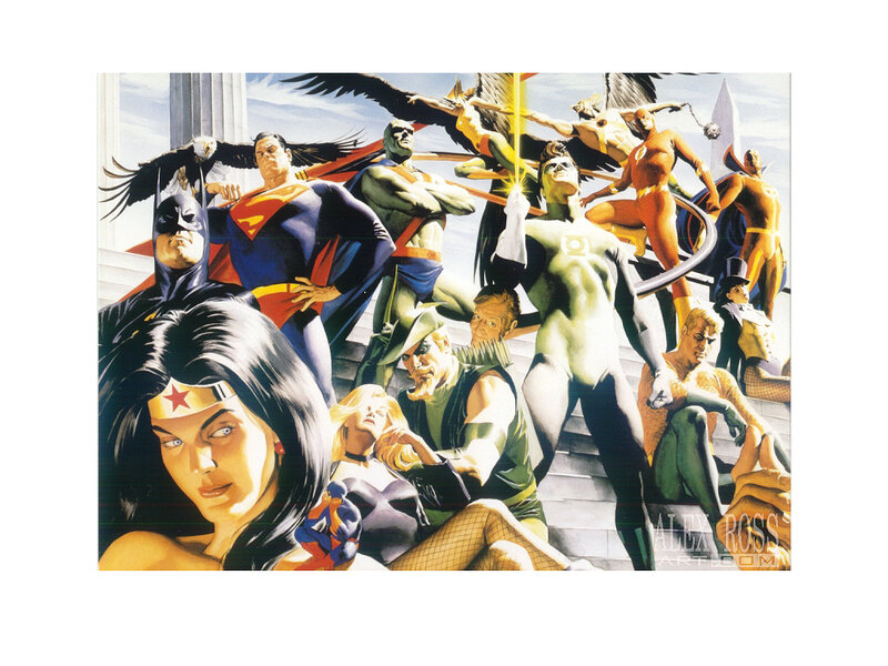 Superheroes on Steps — Blue, Dramatic