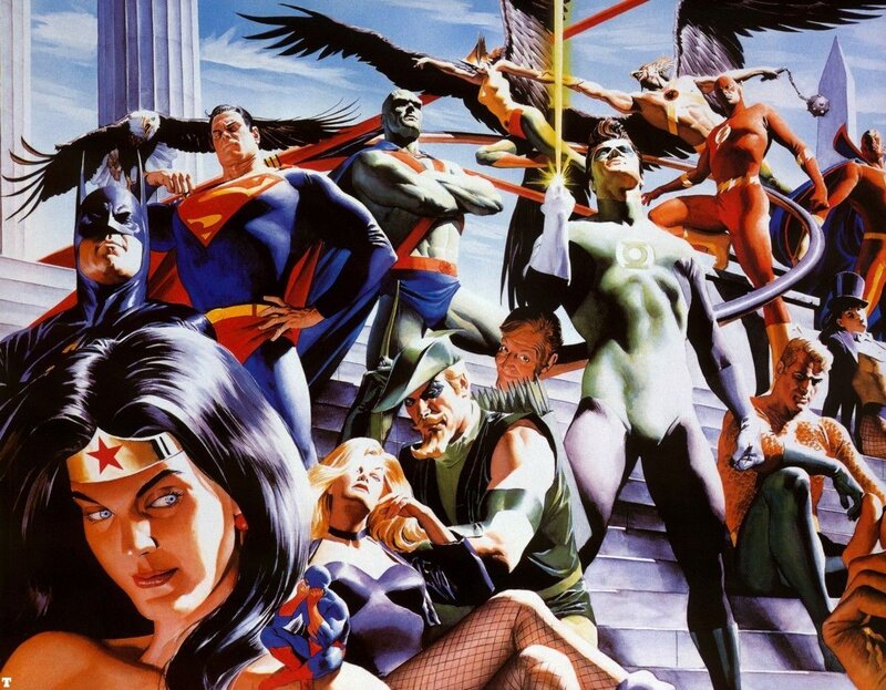 Superheroes on Steps — Blue