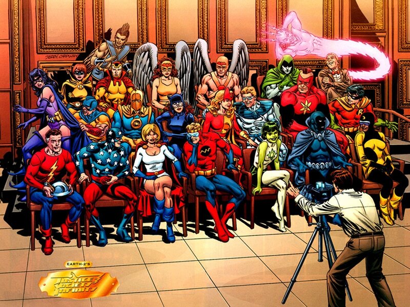 Superheroes Posing for Photo