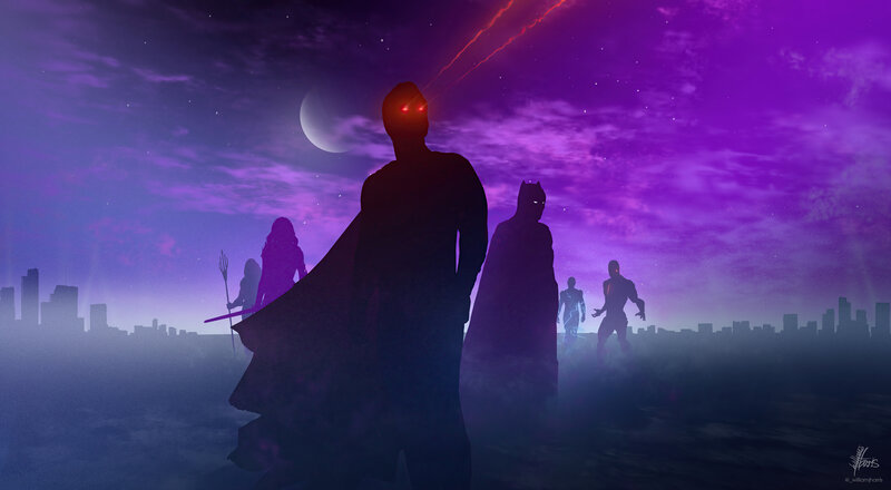 Superheroes Silhouetted
