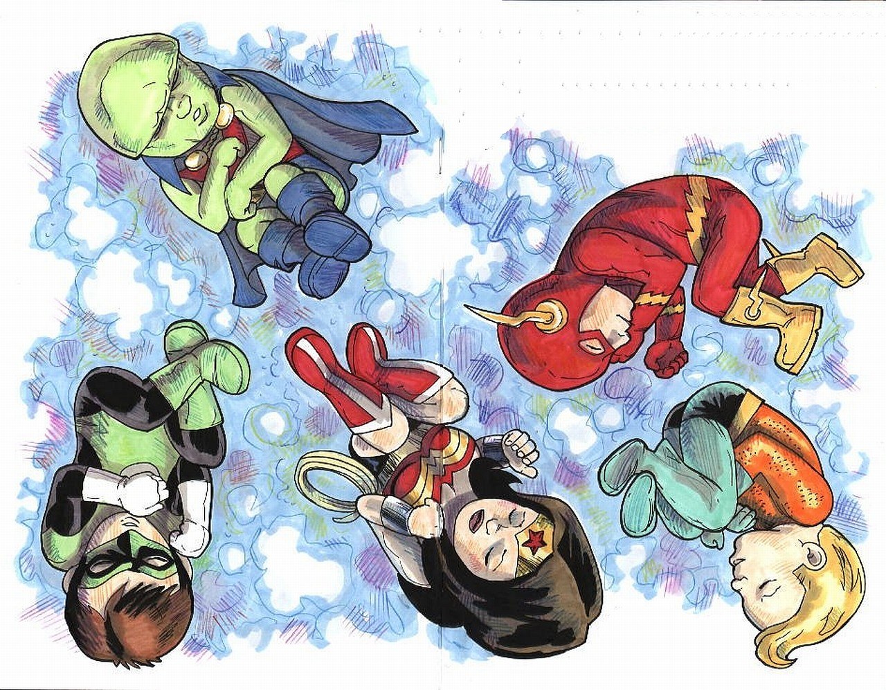 Superheroes sleeping together