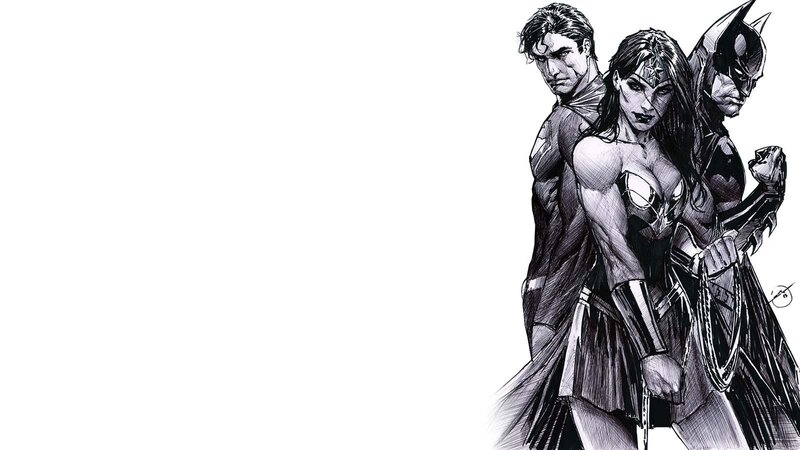 Superheroes Standing Together — Black, Dramatic, Illustration