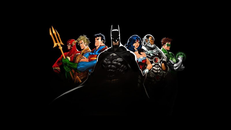 Superheroes Standing Together — Black, Dramatic, Night, Comic