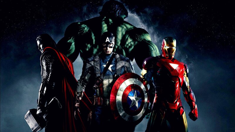 Superheroes Standing Together — Black, Dramatic, Night, Digital Art