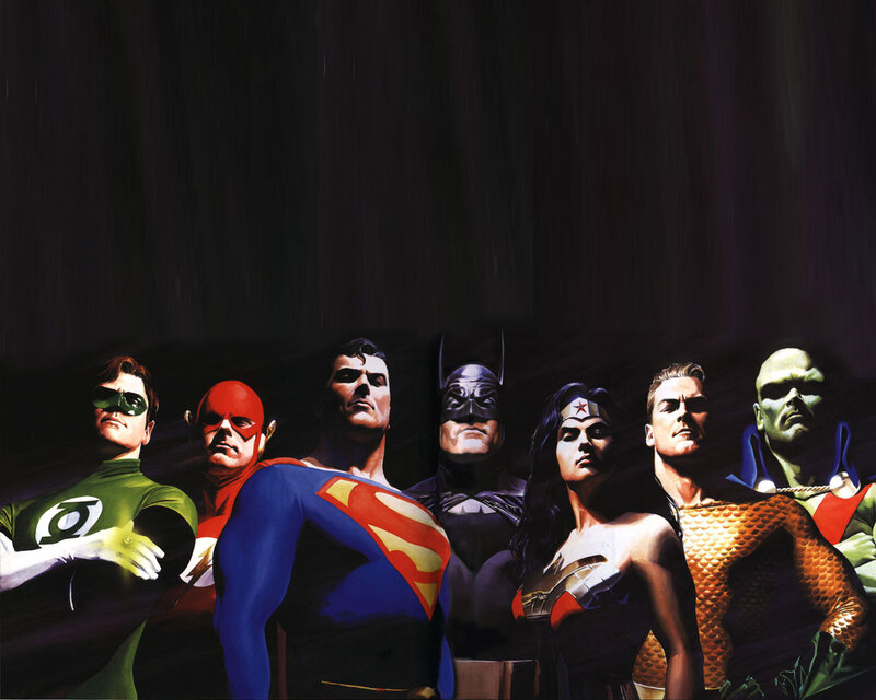 Superheroes Standing Together — Black