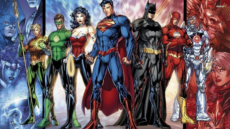 Superheroes Standing Together — Blue, Dramatic, Comic, Comic Book Art