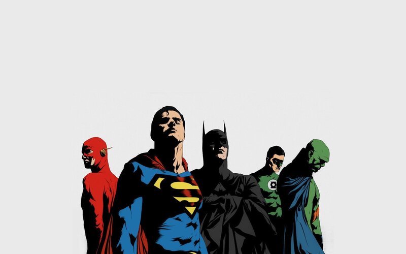 Superheroes Standing Together — Red, Dramatic, Comic