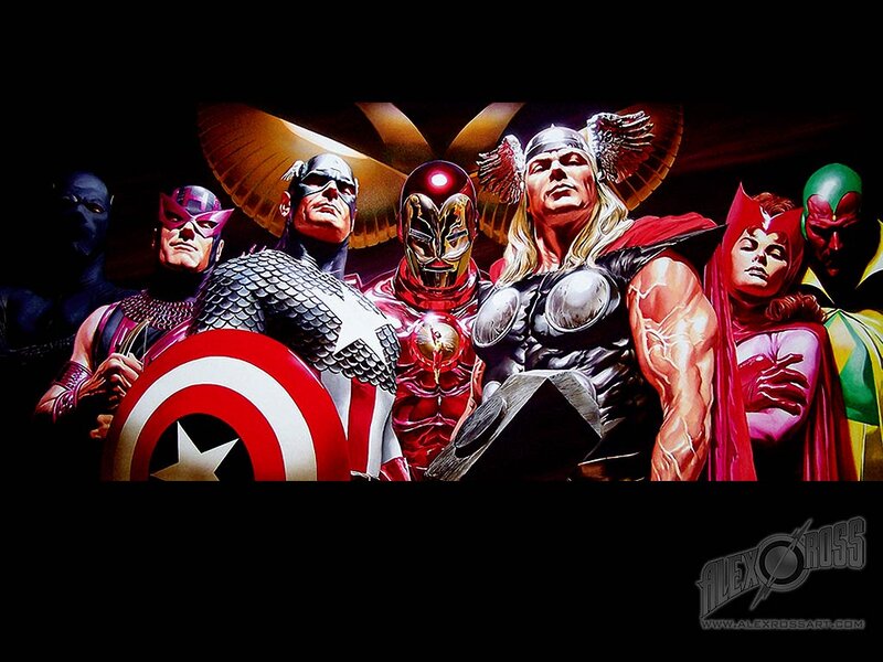 Superheroes Standing Together — Red