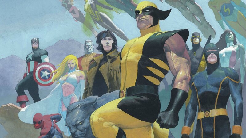 Superheroes Standing Together — Yellow, Dramatic, Comic
