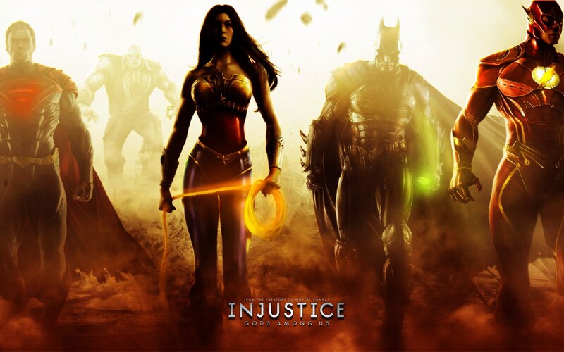 Superheroes Standing Together — Yellow, Dramatic, Digital Art