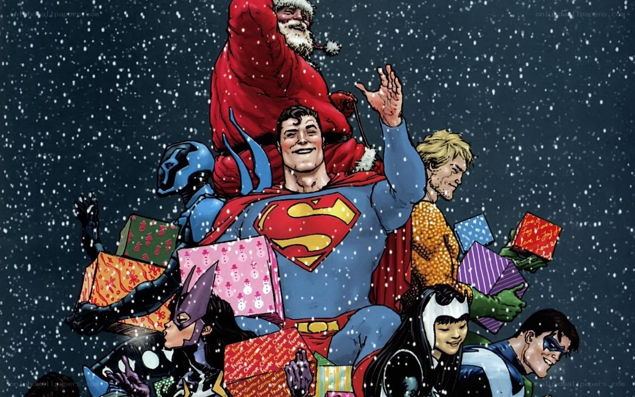 Superheroes with Santa Claus