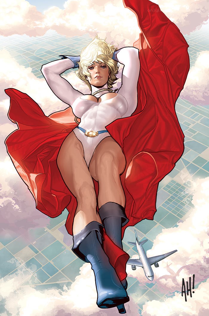 Superheroine in flight