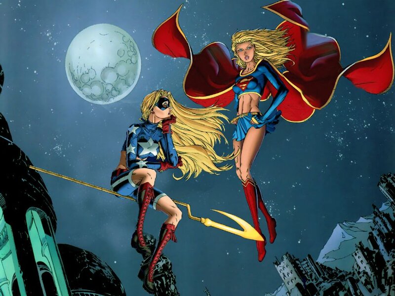 Superheroines in flight
