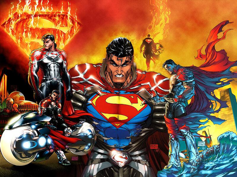 Superman and allies in battle