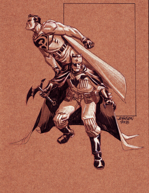 Superman and Batman in combat
