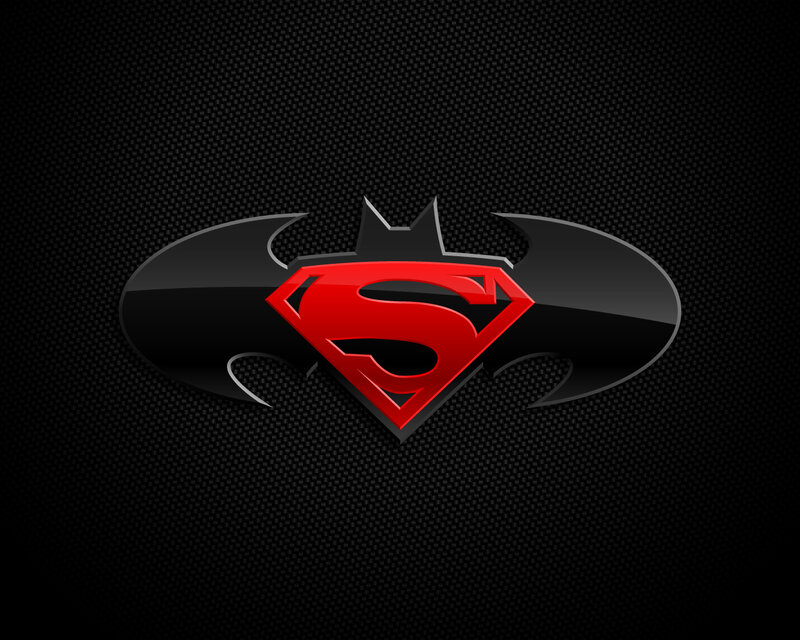 Superman and Batman Logo — Black, Dramatic