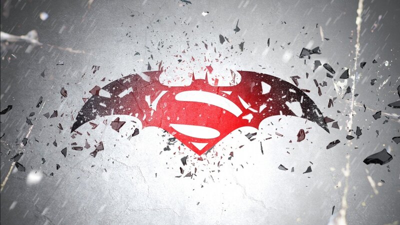 Superman and Batman Logos — Red, Dramatic