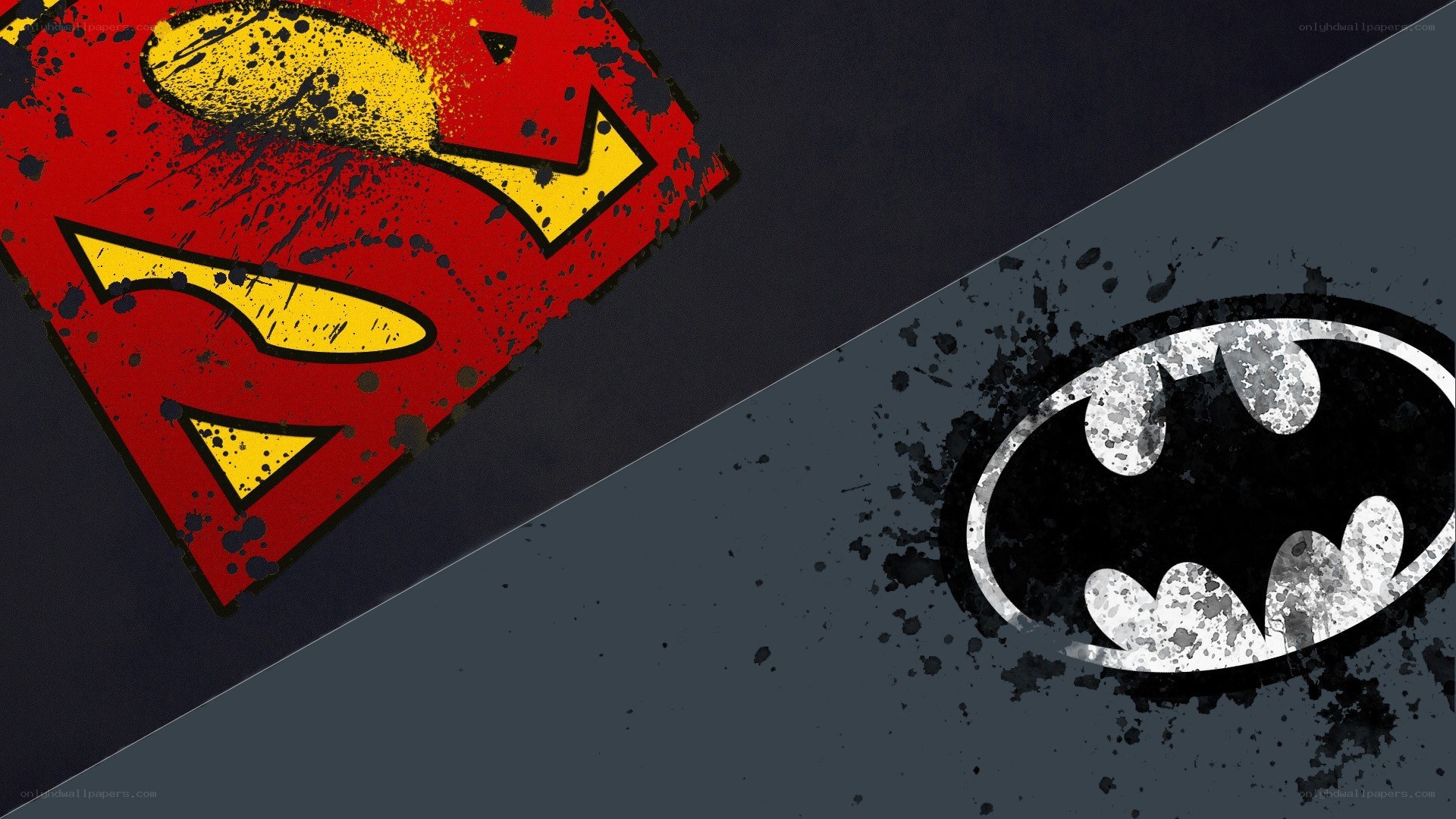 Superman and Batman logos