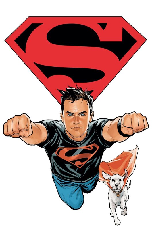 Superman and Krypto in flight