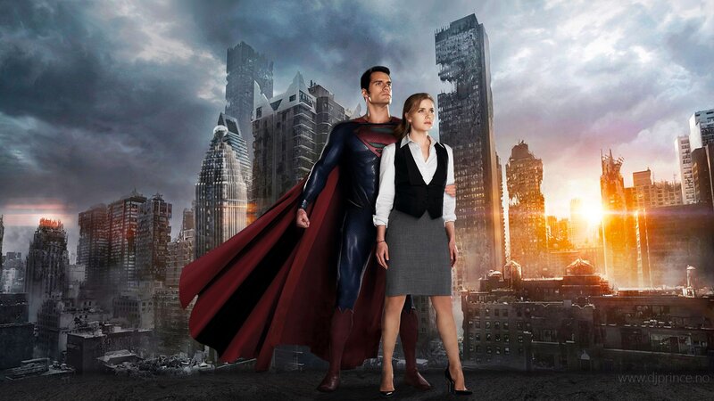 Superman and Lois in a ruined city