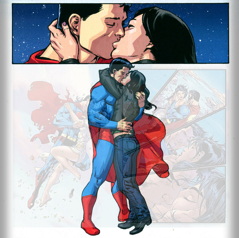 Superman and Lois Lane kiss