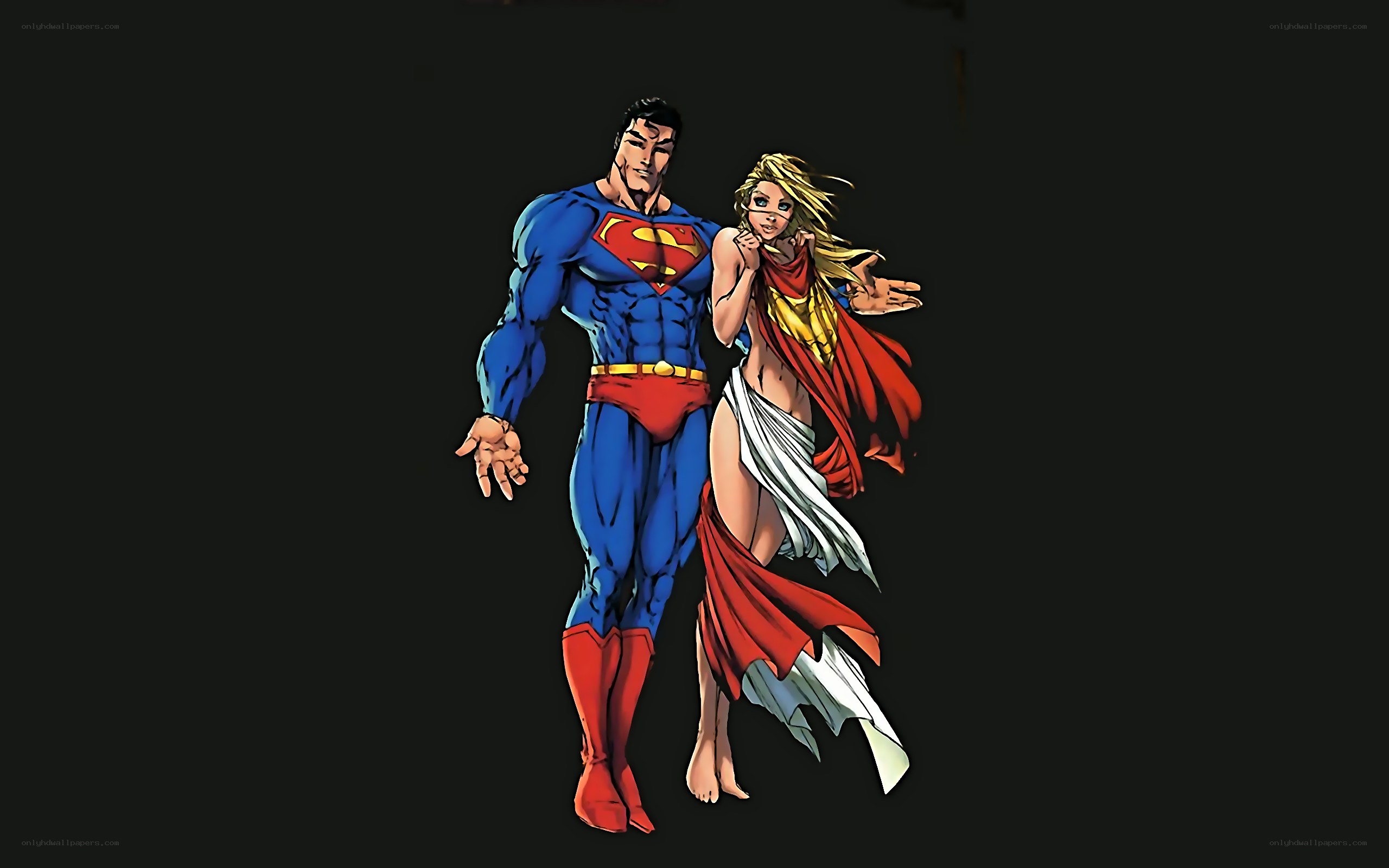 Superman and Supergirl standing together