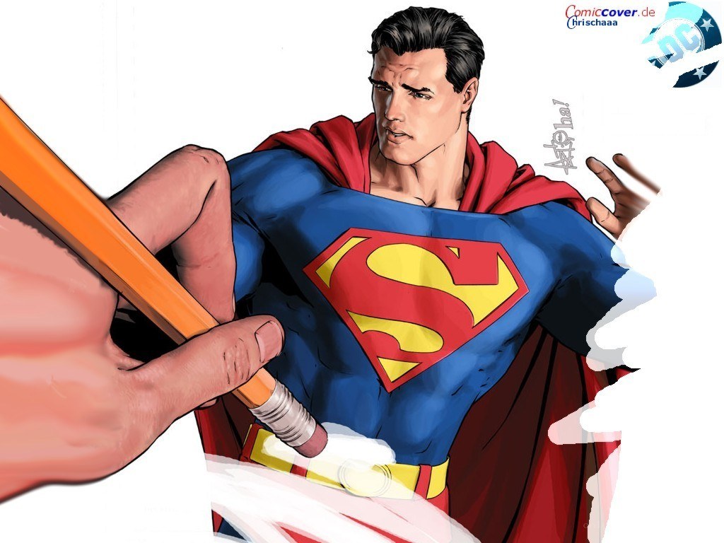 Superman being drawn