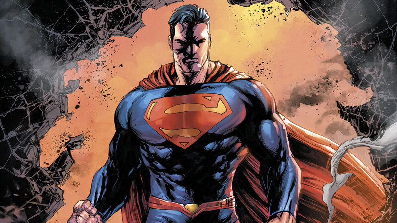 Superman Breaking Through Wall — Blue, Dramatic, Comic