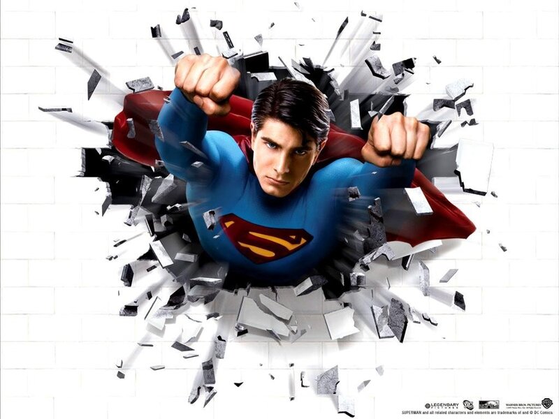 Superman Breaking Wall — Blue
