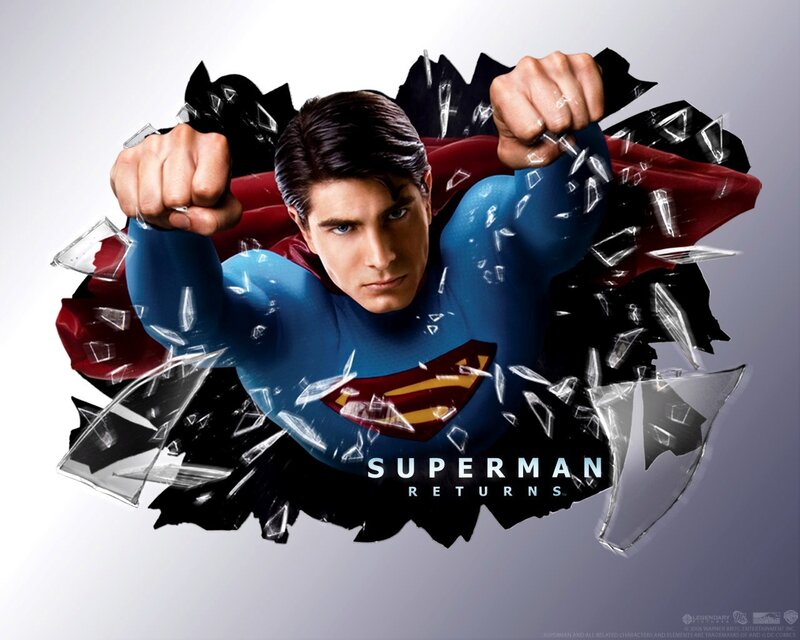 Superman breaks through glass